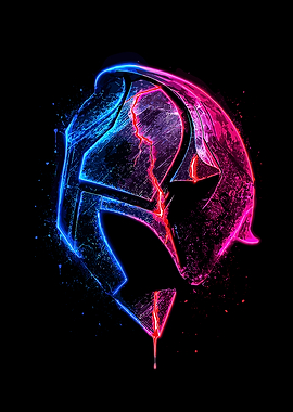 Neon Cracked Helmet