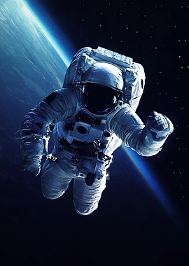Astronaut floating in space