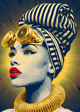 Woman in Turban and Goggles
