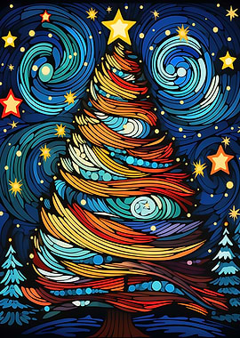Starry Night Christmas Tree