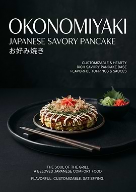 Okonomiyaki Japanese Savory Pancake poster