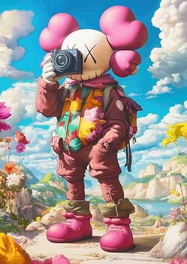 KAWS Companion with Camera in Nature