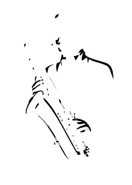 Saxophonist playing music