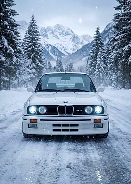 BMW M3 E30 in Snowy Mountains
