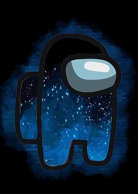 Among Us Character with Galaxy Background
