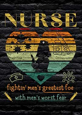 Nurse Funny Pun Heart Retro Design