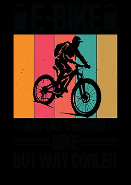 E-Bike Mountain Biker Retro Design