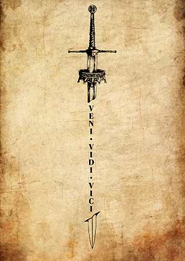 Veni Vidi Vici Sword Tattoo