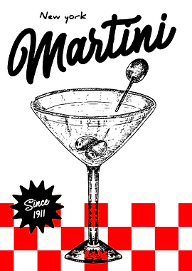 New York Martini Vintage Poster