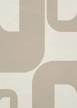 Abstract Geometric Shapes in Beige and Cream