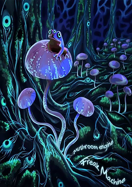 Trippy Frog on Mushroom