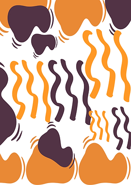 Abstract Organic Shapes and Wavy Lines