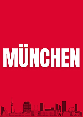 Munich Skyline Text Art