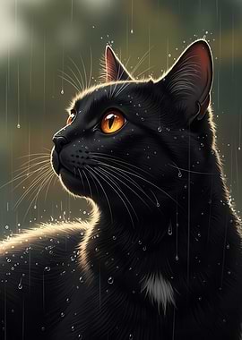Black Cat in the Rain