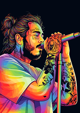 Post Malone Rainbow Pop Art