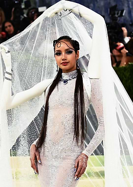 Lisa in White Embellished Gown with Veil