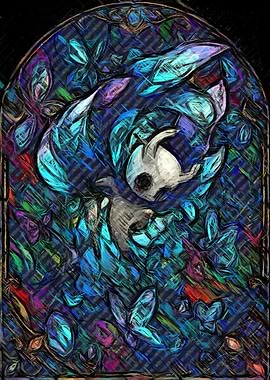 Stained Glass Knight and Moth
