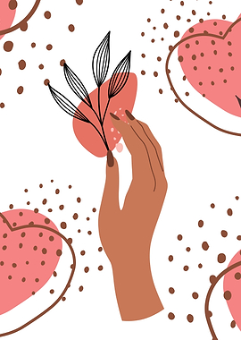 Hand holding a delicate branch