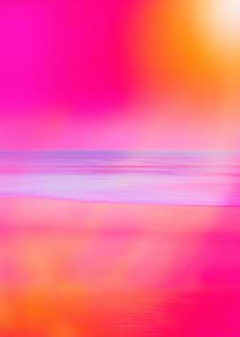 Vibrant Abstract Sunset Over Water