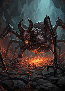 Demonic Spider Creature in Cave