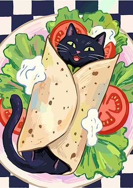 Black Cat in a Burrito
