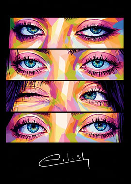 Billie Eilish Eyes Pop Art