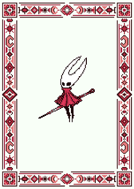 Pixel Art Hornet with Decorative Border