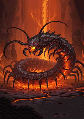 Fiery Centipede Monster