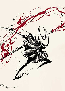 Hornet Hollow Knight Silksong Ink Art