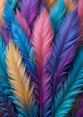 Vibrant Colorful Feathers Background