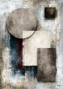 Textured Geometry No. 22 Minimalist Abstract Wall Art