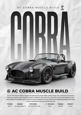 AC Cobra Muscle Build car Poster