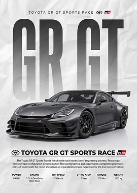 Race Car Toyota GR GT Sports POSTER
