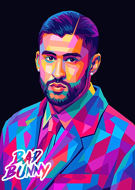 Bad Bunny Pop Art Portrait