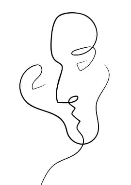 Abstract Line Art Faces