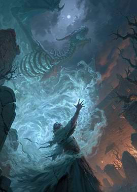 Necromancer Summons Undead Dragon