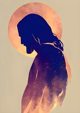 Jesus Silhouette with Halo