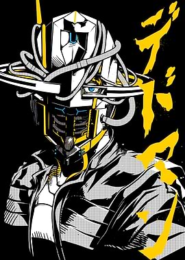 Cyberpunk Robot Character Portrait