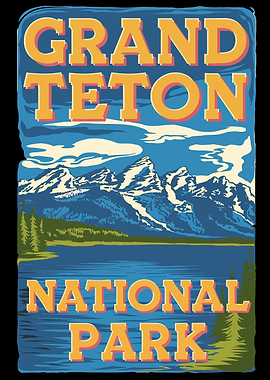 Grand Teton National Park Vintage Poster