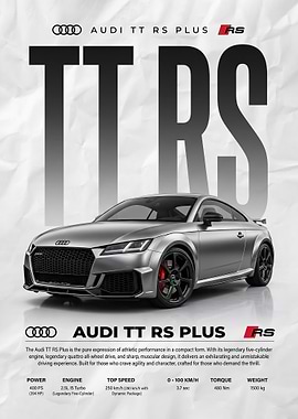 sattne chrome Audi TT RS Plus Car poster