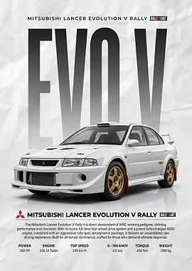 Rally Car Mitsubishi Lancer Evolution V poster