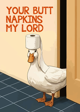 Duck with Toilet Paper Hat