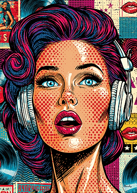 Retro Pop Glamour Music Portrait Wall Art
