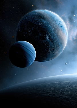 Cosmic Vista with Planets and Stars
