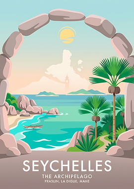 Seychelles Archipelago Travel Poster