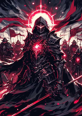 Dark Knight with Red Halo and Army