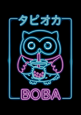 Neon Owl Boba Drink