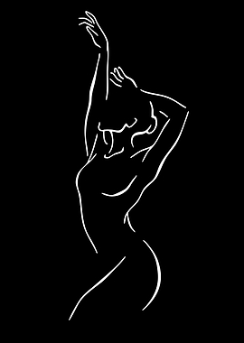 Minimalist Line Art of a Dancer