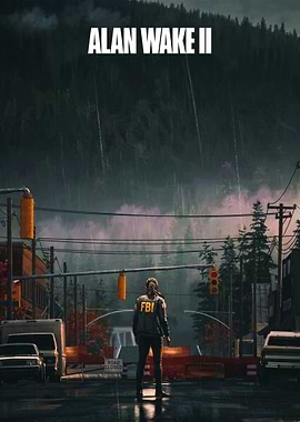 Alan Wake II FBI Agent in Rain