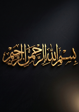 Golden Arabic Calligraphy on Black